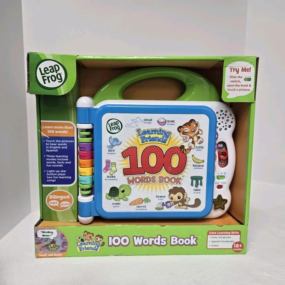 NWT LeapFrog Learning Friends 100 Words Book‎ Green Bilingual